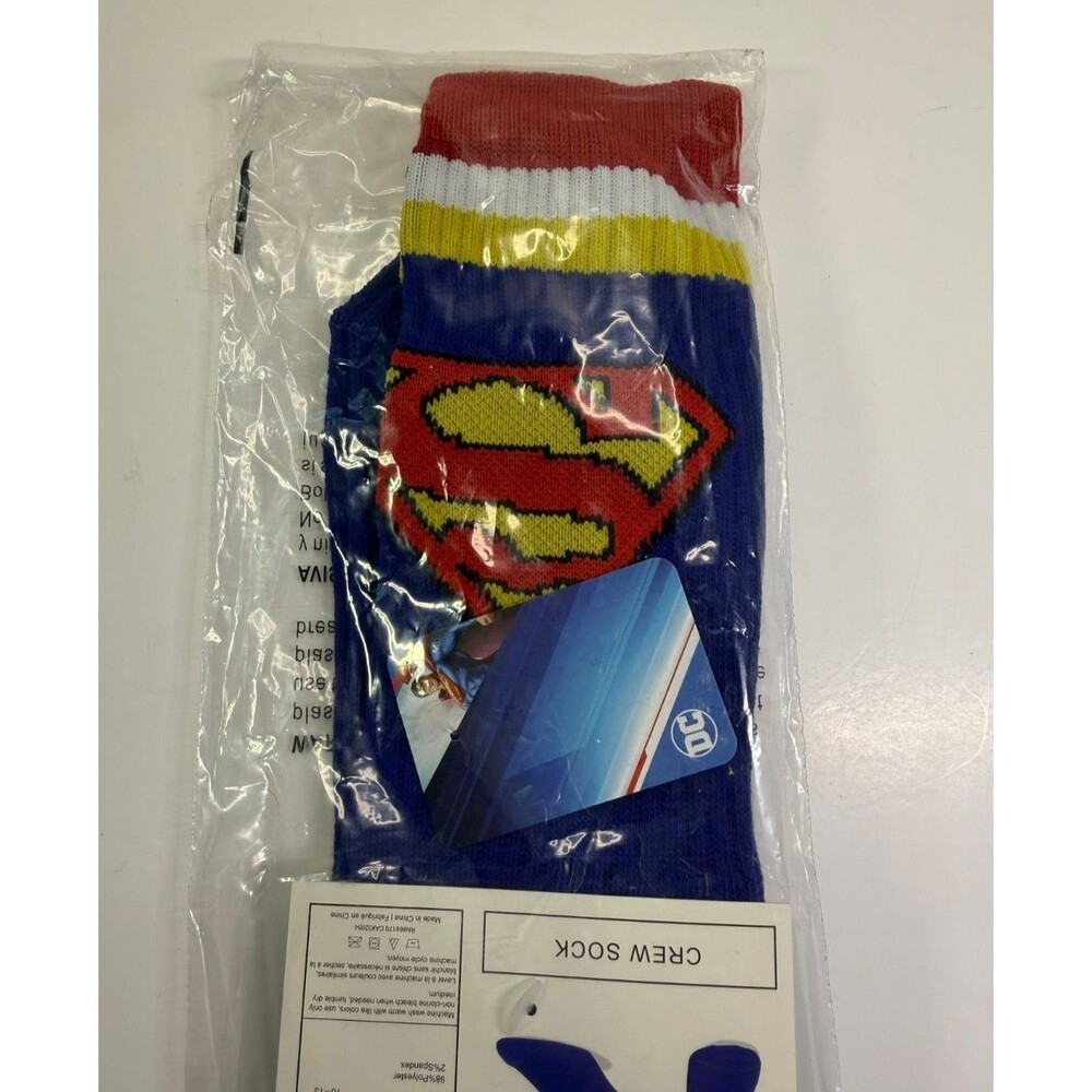 Superman Crew Socks – Bioworld – Blue – Size 10‑13 – NWT